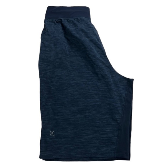 Lululemon T.H.E. Short Linerless 9" Heather Allover Iron Blue True Navy Medium - Picture 8 of 8